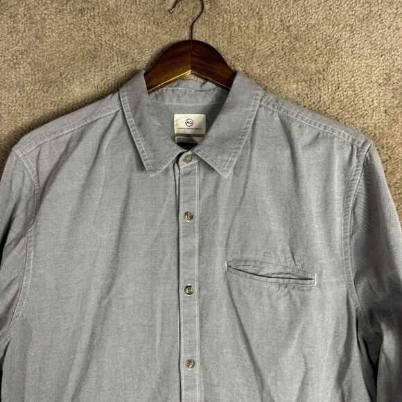 Adriano Goldschmied Shirt Mens Size XL Gray Slim Fit Long Sleeve Flannel Casual - Picture 2 of 10